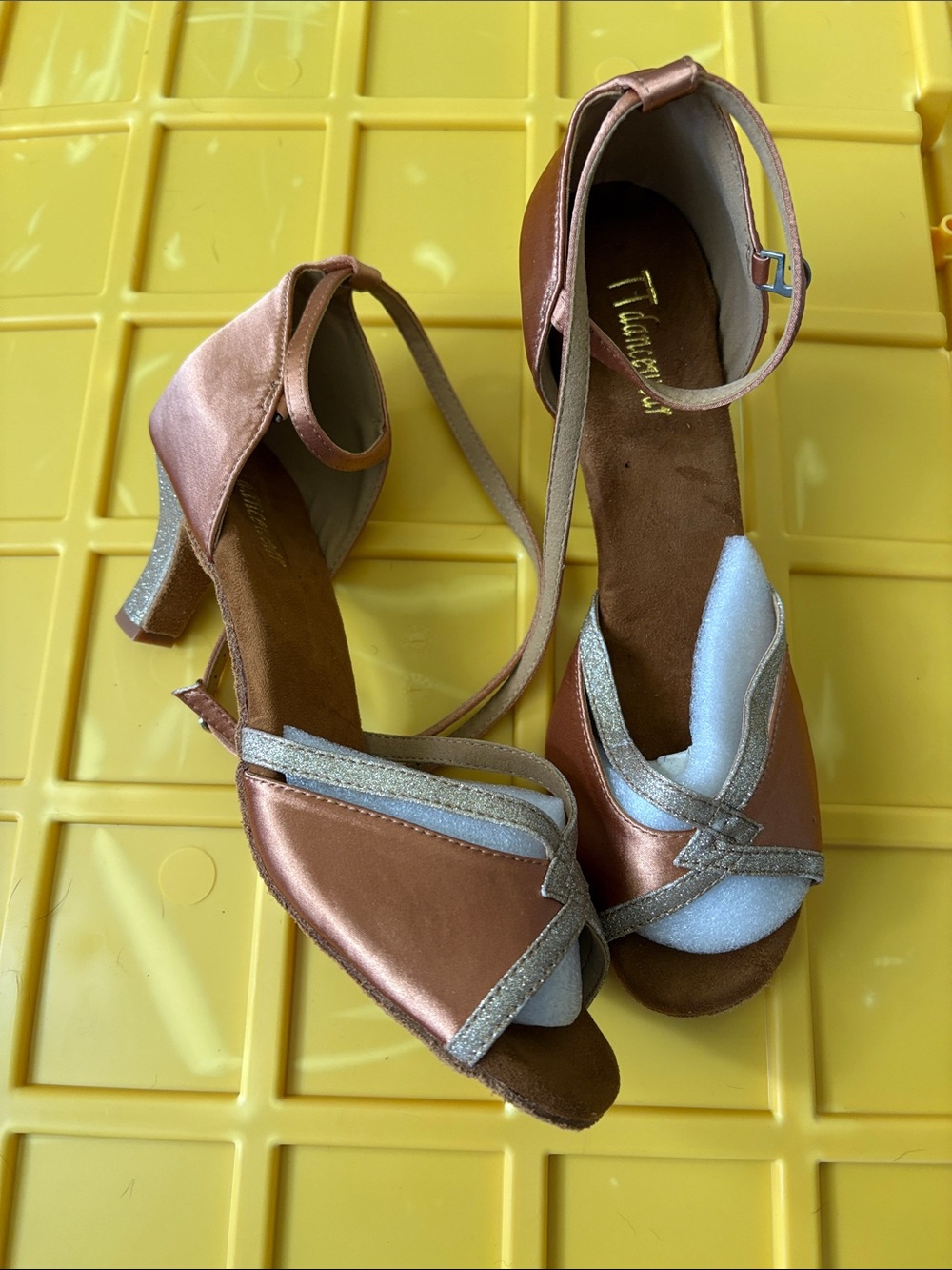 Rose Gold Strappy Women's Dress Heels